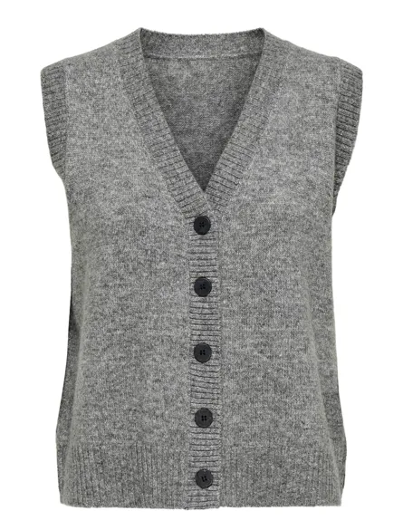 STUALLY S/L CARDIGAN VEST KNT