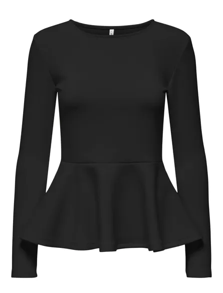ONLSCARLETT LIFE L/S PEPLUM TOP SWT