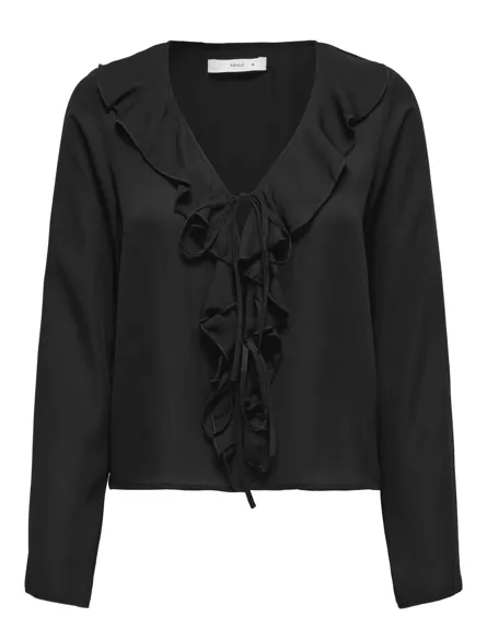 ONLVINNI LIFE L/S FRILL TOP WVN