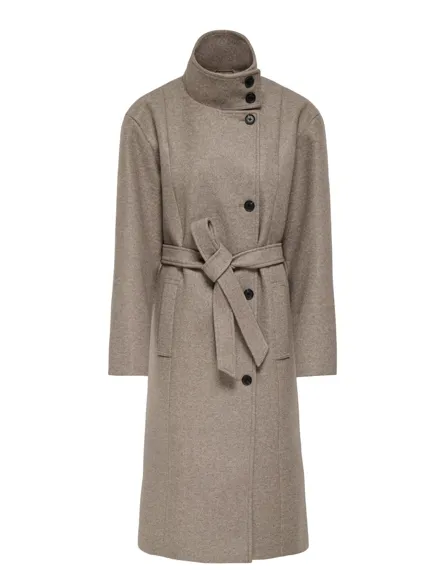 ONLTRILLION HIGH NECK BELT COAT PNT