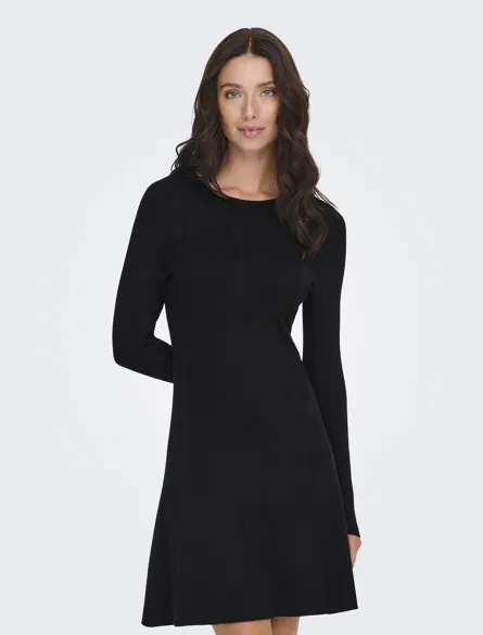 ONLMEDDI RIB LS O-NECK DRESS EX KNT