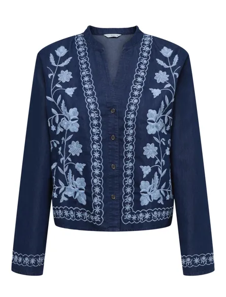 PGSUSAN L/S INDIGO EMB SHIRT WVN