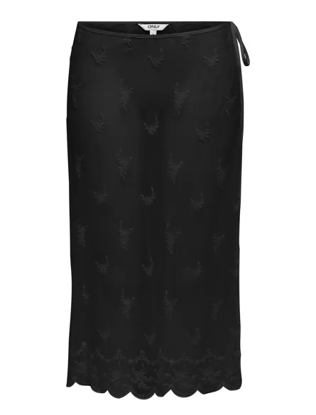 ONLSAFEA MIDI MESH LACE TIE SKIRT WVN