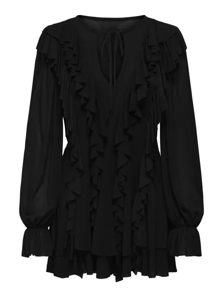 STUFARA Jurk met V-hals en lange mouwen voor de herfst