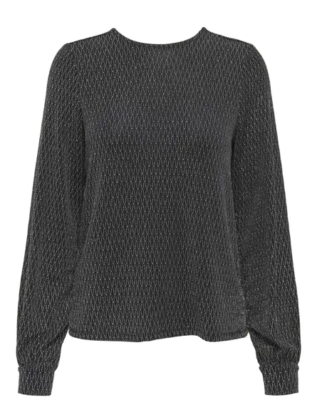 ONLCAROL L/S GLITTER BOW TOP BOX OS JRS
