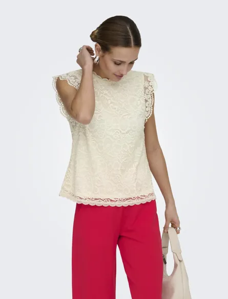 JDYLOTAS S/L LACE TOP JRS NOOS