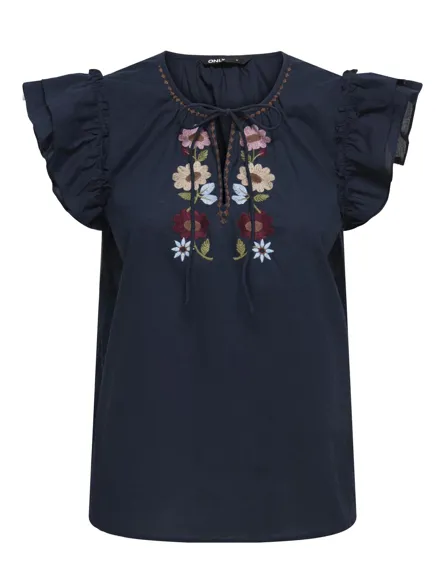 PGPIA Top mit V-Ausschnitt und Rüschen für jeden Tag Sonne und Sommerspaß