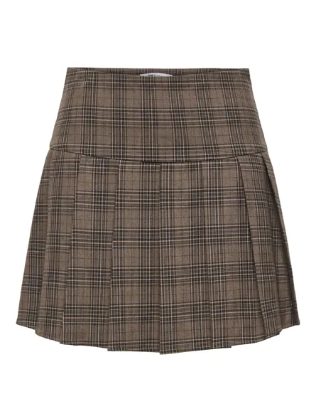 ONLTARY CHECK PLEAT SKIRT TLR