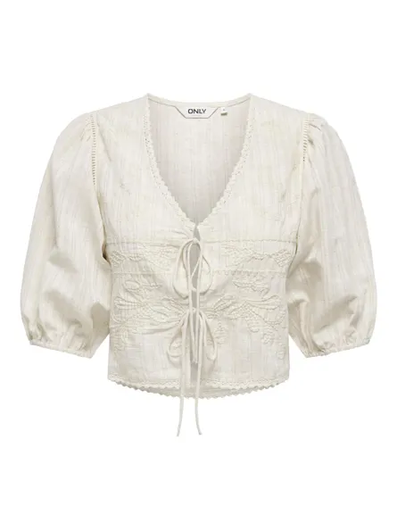 ONLNORA SS TIE TOP WVN