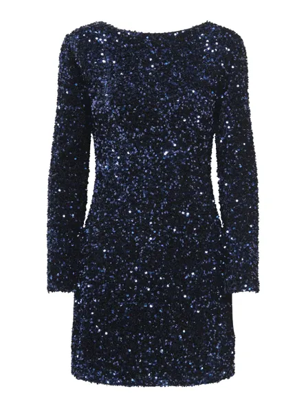 STUGLAM Elegant O-hals kjole med lange ærmer for det ultimative festlook