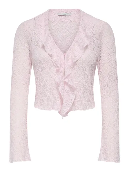 PGSTINNE L/S FRILL LACE TOP JRS