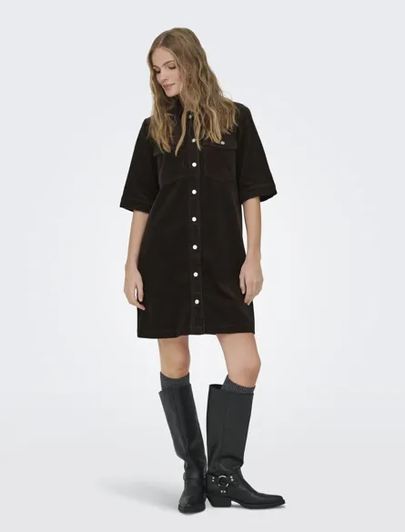 JDYSHIRAZ S/S BUTTON DRESS PNT