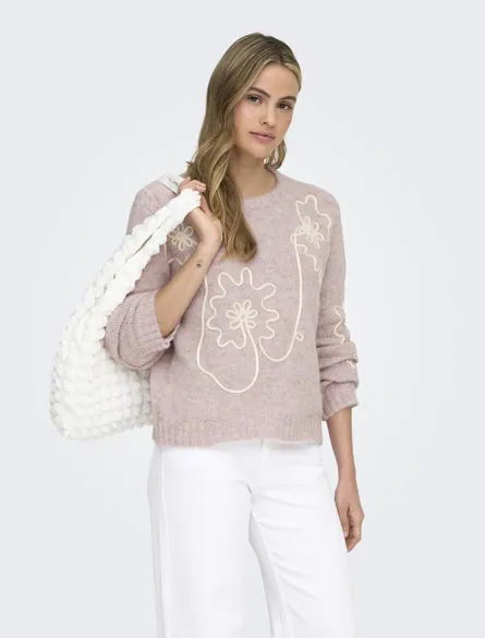 ONLALTA LIFE LS DETAIL O-NECK EX KNT