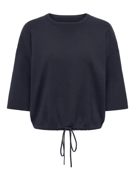 ONLSITERI SS LOOSE TIE O-NECK TOP CC KNT