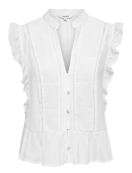 ONLHENNY S/L FRILL BUTTON TOP NOOS WVN