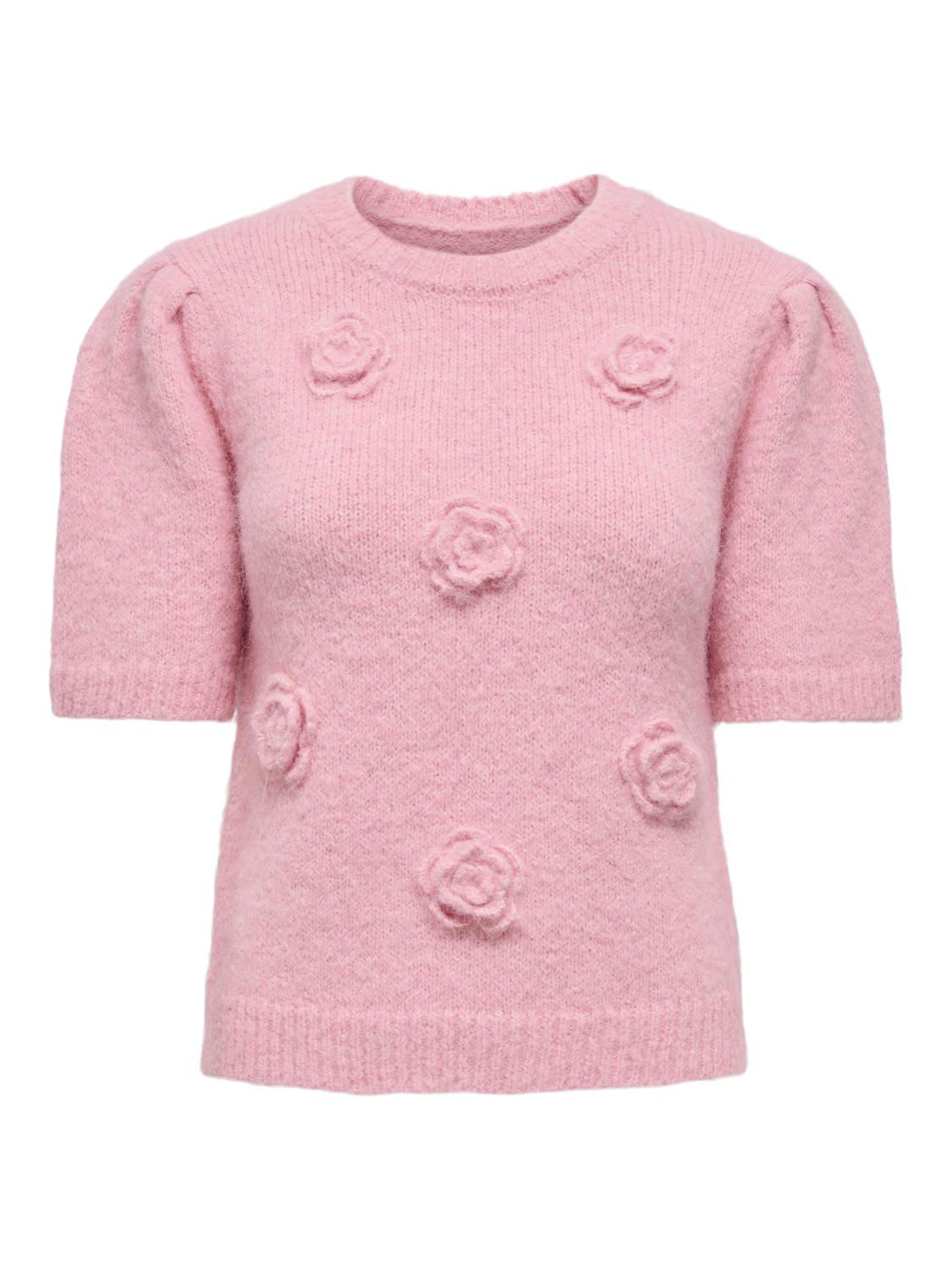 ONLZAGGIE SS FLOWER O-NECK CC KNT