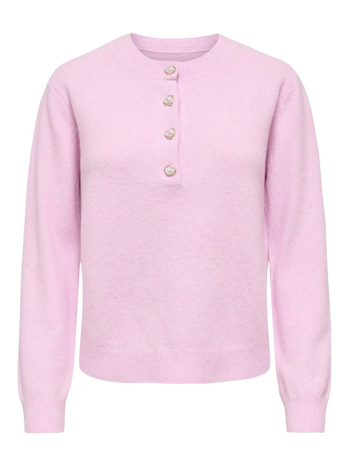 ONLMACEY LS ONECK HALF BUTTON KNT