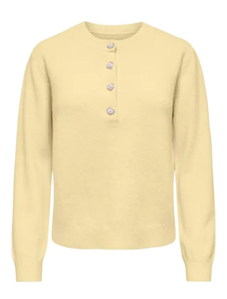 ONLMACEY LS ONECK HALF BUTTON KNT