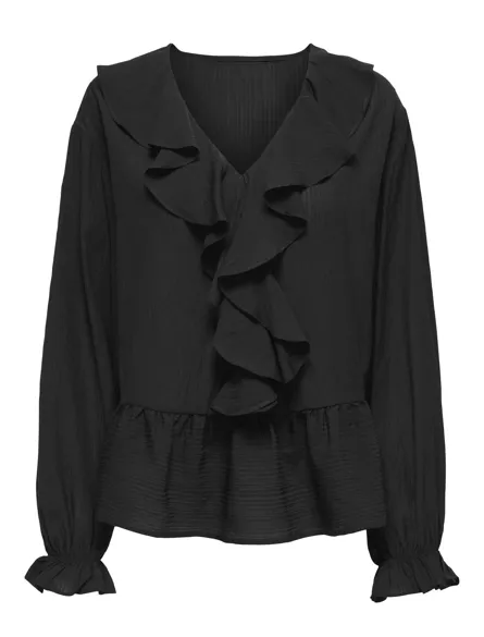 STURIO Bluse mit V-Ausschnitt und langen Ärmeln für besondere Anlässe