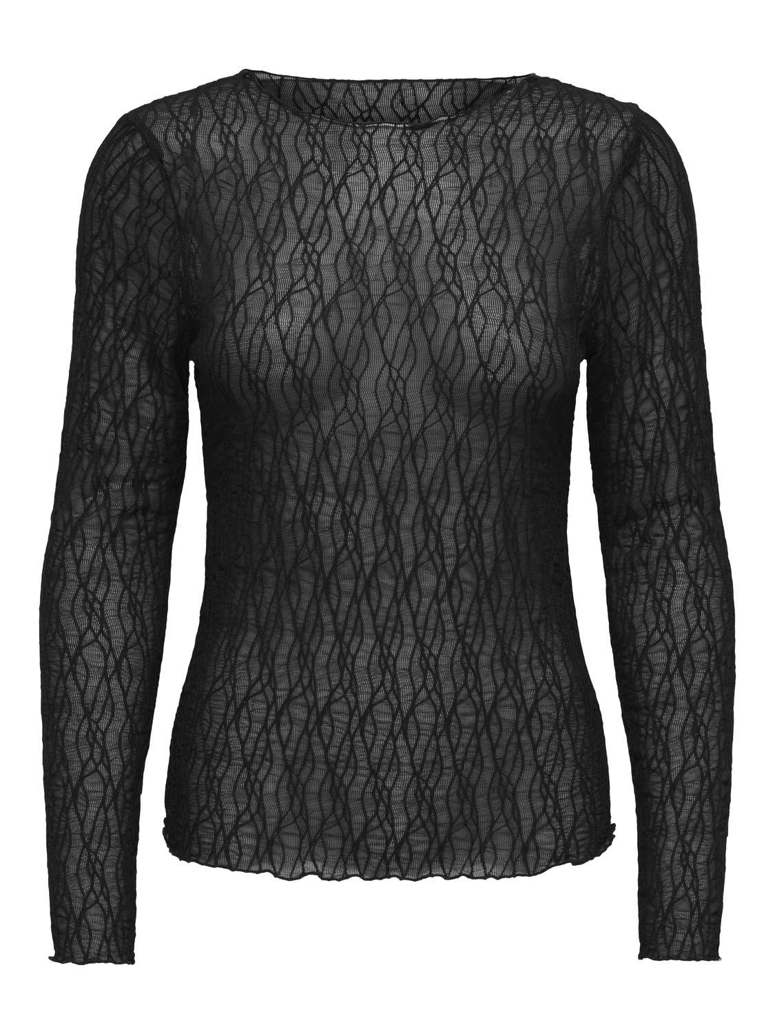 STUBASTIA Top mit Rundhalsausschnitt und schmalen, eng anliegenden Ärmeln für jeden Anlass