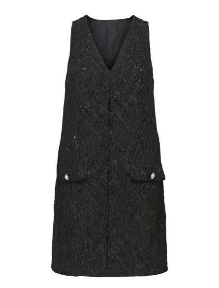 STULEAH Spencer kjole med V-hals og glitterdetalje