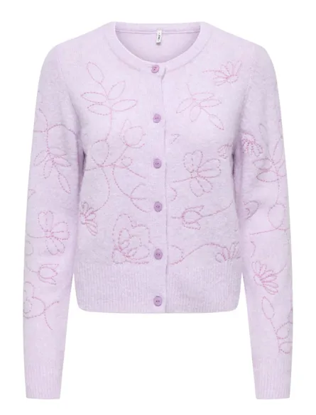 ONLSOLA LS EMB O-NECK CARDIGAN KNT