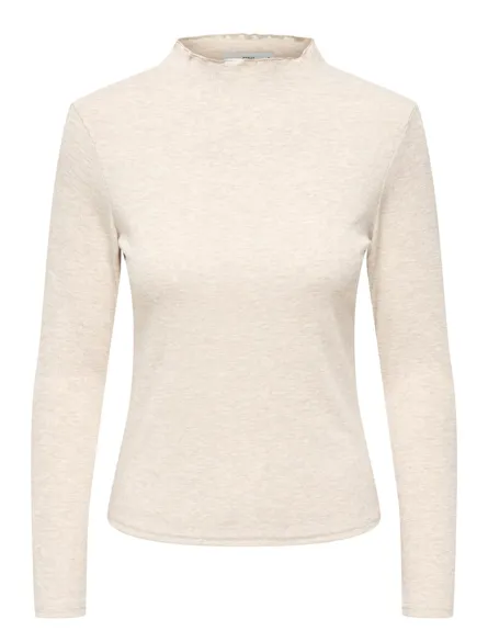 PGJUNE O-hals top med Flæser