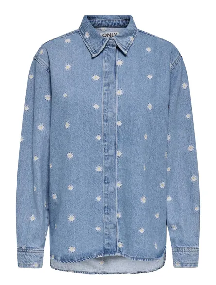 ONLVERA L/S DAISY EMB SHIRT DNM AZG
