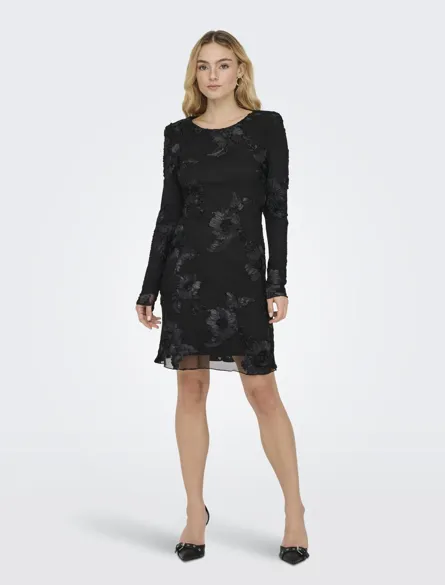 JDYCASABLANCA L/S MESH SHORT DRESS JRS