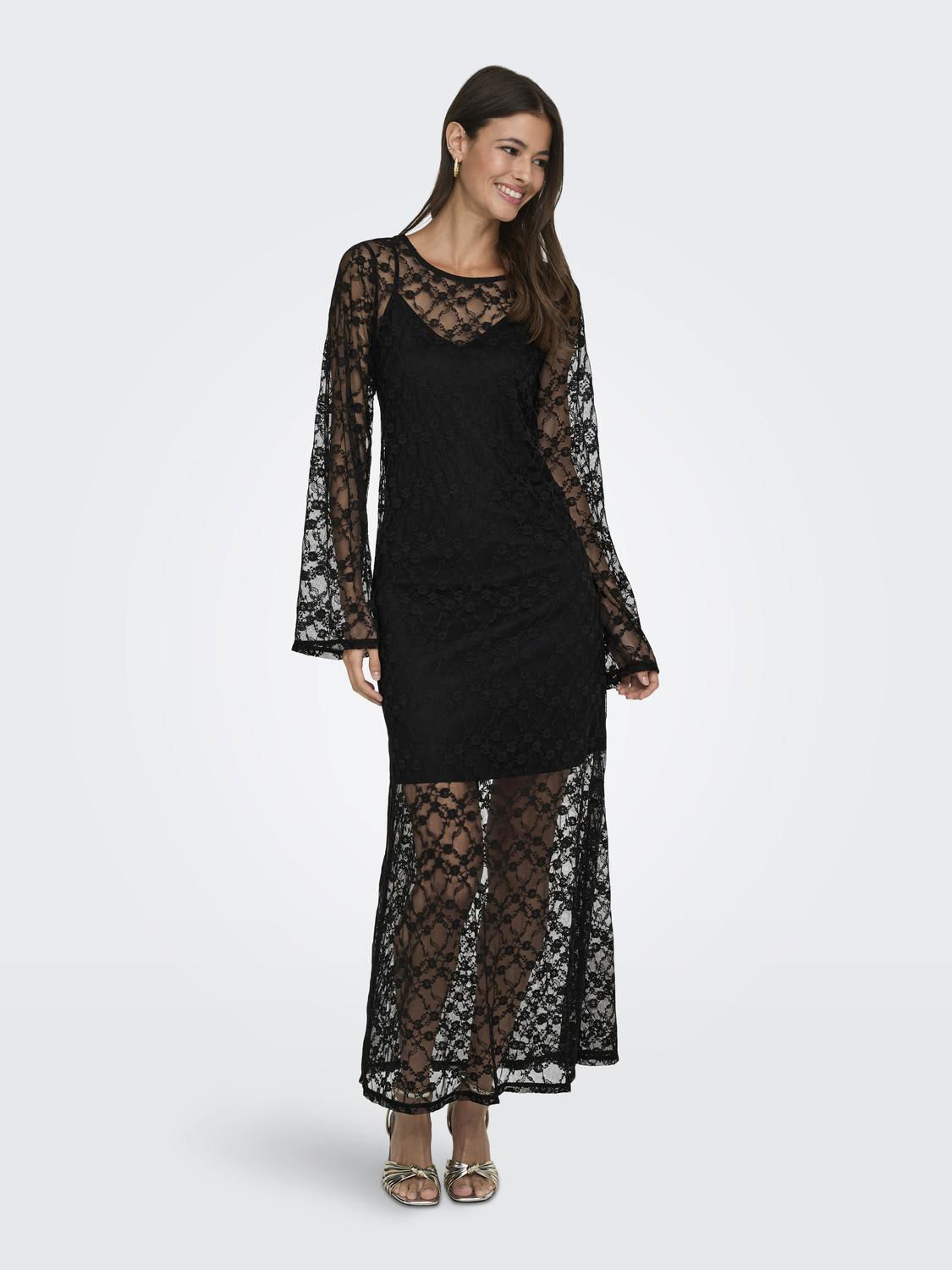 JDYSILVIA L/S LACE MAXI DRESS JRS