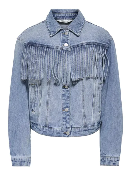 ONLRIKKI LS FRINGE DNM JACKET GUA