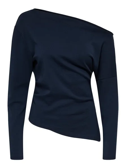 PGINGRID Langærmet top med slidser i siden