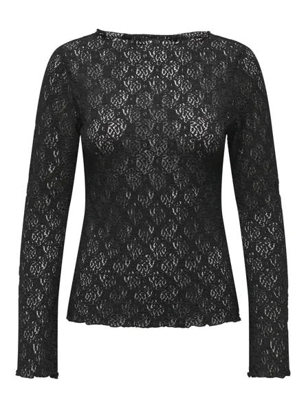 PGSTINNE L/S LACE BOATNECK TOP JRS