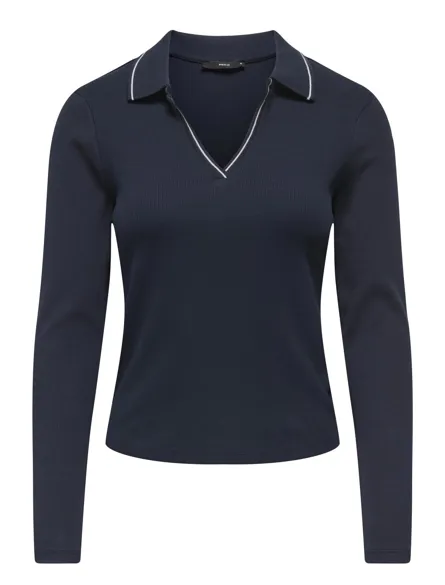 PGALVA L/S POLO TOP JRS