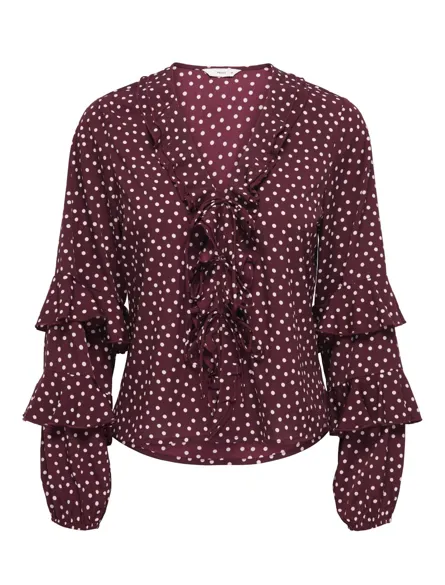 PGNEW HANNE LIFE L/S FRILL TOP WVN