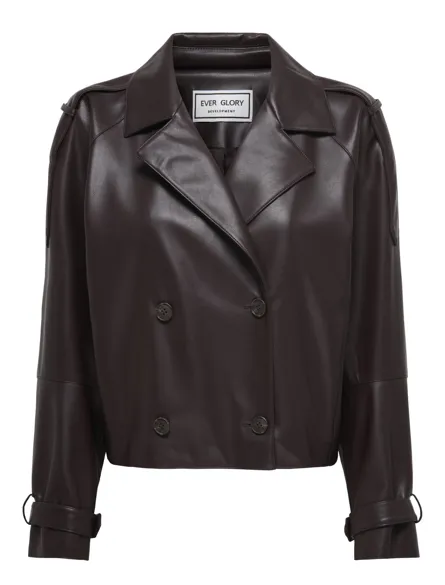 STUVELLA FAUX LEATHER TRENCH JACKET OTW