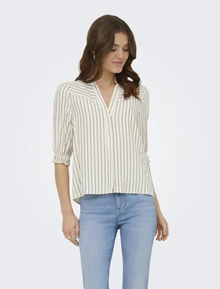 ONLSUSANNA 2/4 SMOCK TOP WVN EX