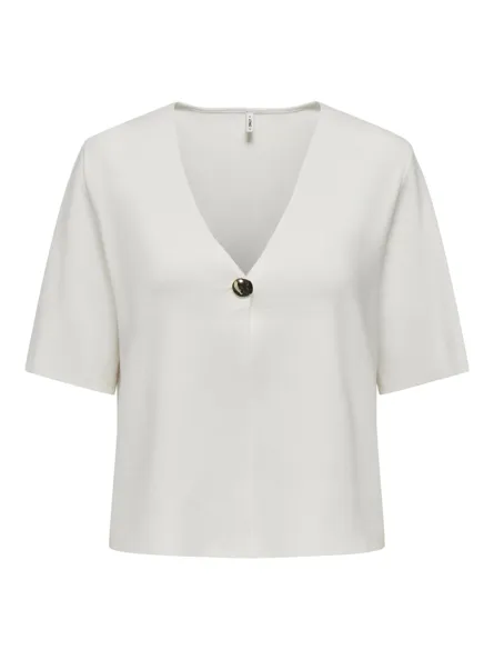 ONLLUCY SS V-NECK ONE BUTTON EX KNT