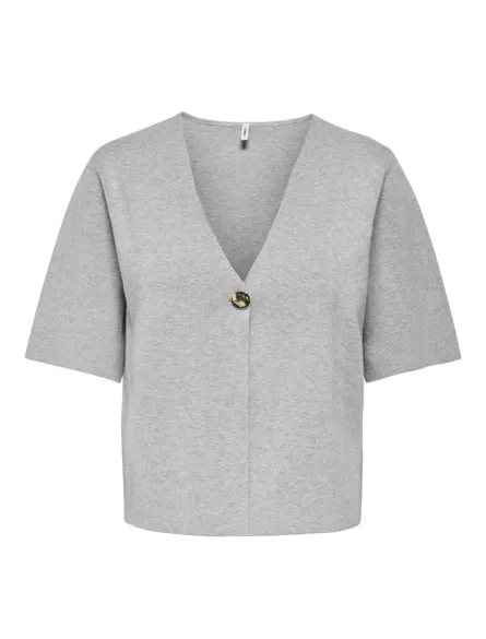 ONLLUCY SS V-NECK ONE BUTTON EX KNT