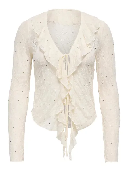 STURAVIA L/S LACE FLOUNCE TOP JRS