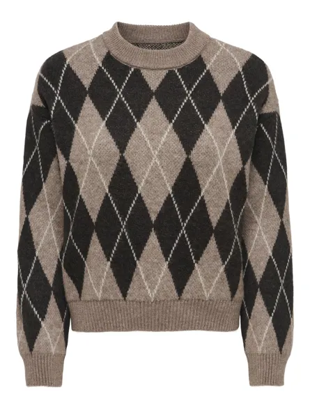 JDYBIANKA L/S ARGYLE PULLOVER KNT