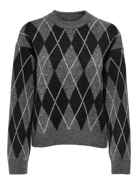 JDYBIANKA L/S ARGYLE PULLOVER KNT