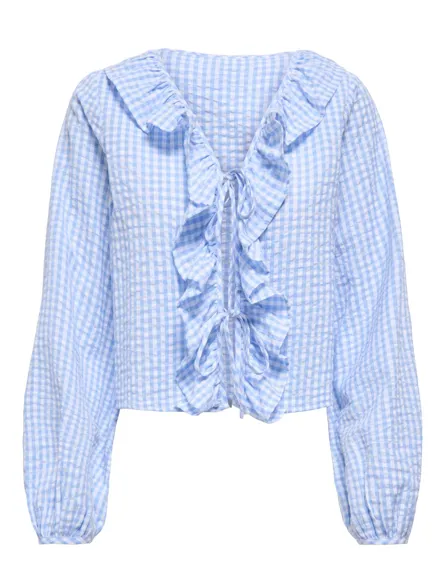 PGLIVIA L/S TIE TOP WVN