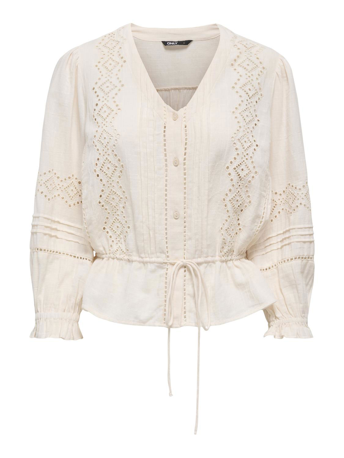 PGZINA 3/4 V-NECK SHIRT WVN