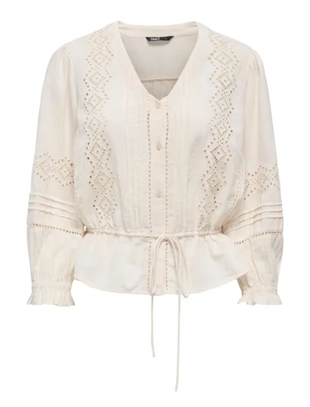 PGZINA 3/4 V-NECK SHIRT WVN