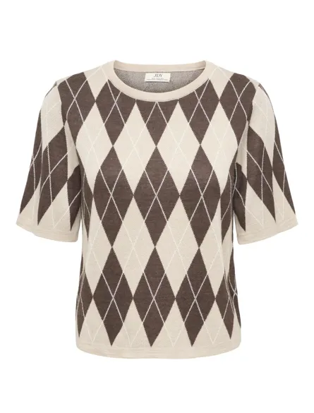 JDYMAGGY S/S ARGYLE PULLOVER KNT