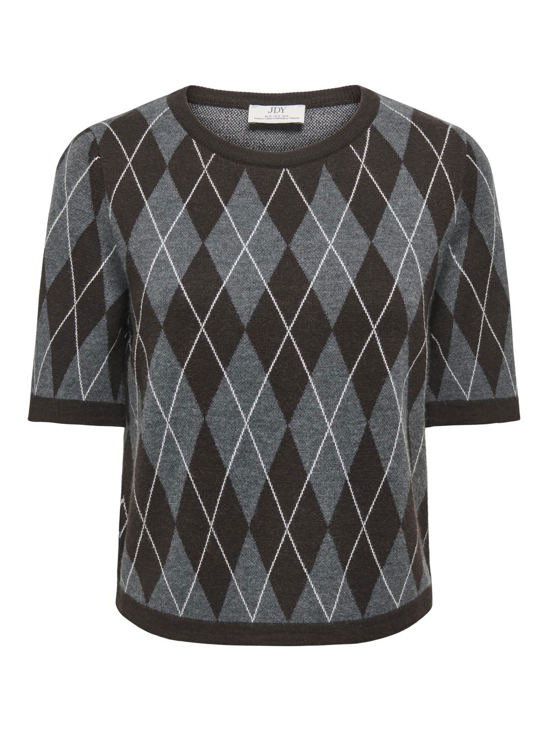 JDYMAGGY S/S ARGYLE PULLOVER KNT