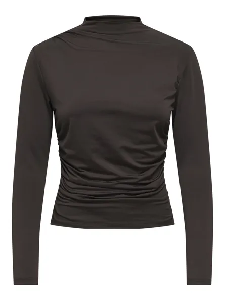 PGLONE L/S HIGHNECK RUCHING TOP JRS