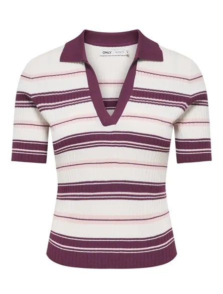 ONLKAYA SS POLO STRIPE OS EX KNT