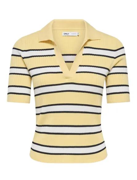 ONLKAYA SS POLO STRIPE OS EX KNT